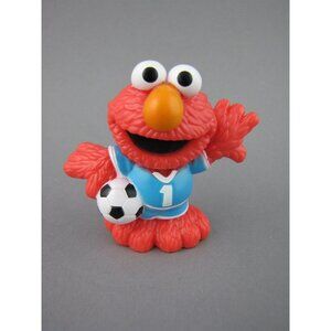 Red Elmo Soccer Pvc Figure Sesame Street Playskool Preschool 2.5 inch